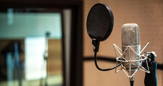 Professional recording studio, studio microphone 