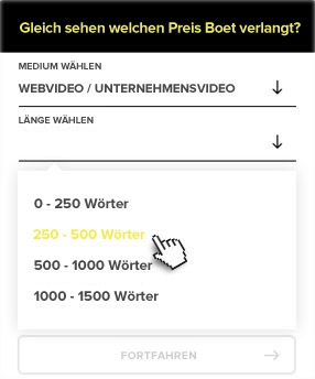 Sie können direkt sehen, welchen Tarif ein(e) Sprecher*in für seine/Ihre Projekte berechnet