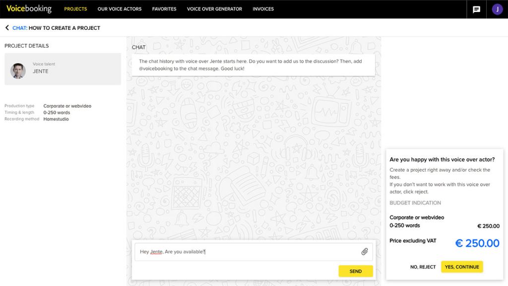 Voicebooking ProjectPages Chat