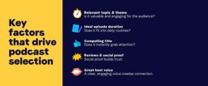 Key factors for a good podcast