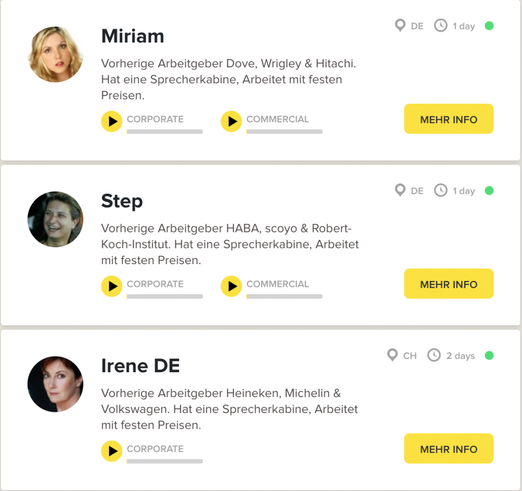 Übersicht Muttersprachler für die Remote-Produktion
